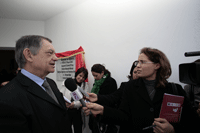The Director General of the OIE, Dr Bernard Vallat, with the Press 