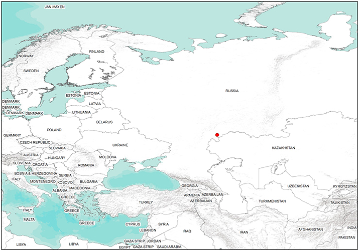 Figura 1. Focolaio notificato di LSD in Russia