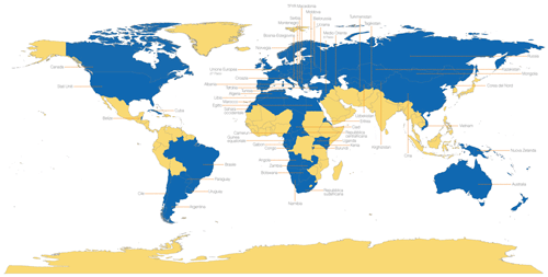 Mappa cooperazione internazionale