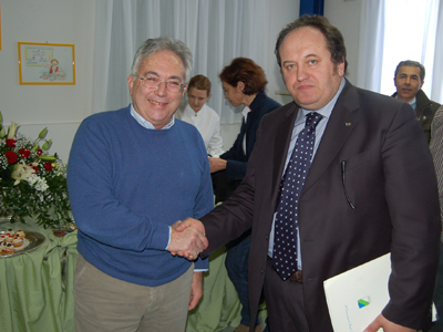 Il direttore dell'Istituto, prof.  Vincenzo Caporale, e l'Assessore regionale Luigi De Fanis