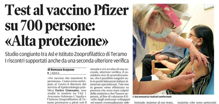 Test al vaccino Pfizer su 700 persone: alta protezione