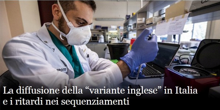 La diffusione della "variante inglese" in Italia e i ritardi nei sequenziamenti