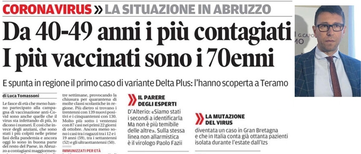 Il primo caso di variante Delta Plus in Abruzzo è stata scoperta all'IZSAM di Teramo