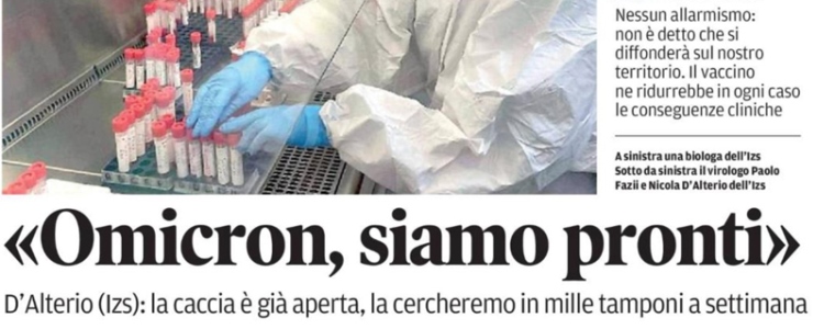 Abruzzo, la nuova variante: "Omicron, siamo pronti"